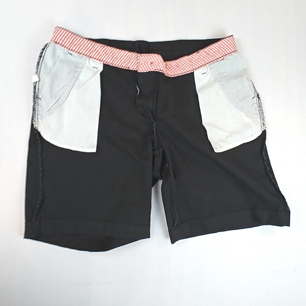 Falls Creek Womens Black Chino Shorts Size 12 Mid Rise Cotton Blend Stretch - Picture 7 of 7